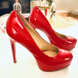 Kelsi Dagger Red Platform Heels